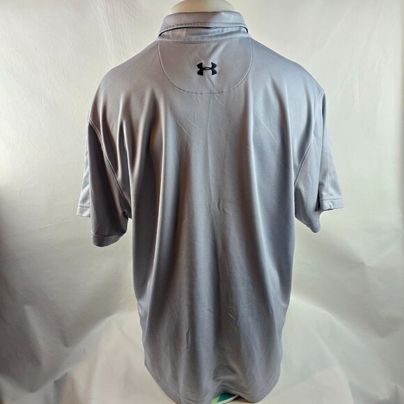 Under Armour Shirt Mens 2XL Gray HeatGear Polo Fish Loose Fit Performance Golf - Picture 5 of 7